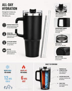 1 ltr Purple Stainless Steel Vacuum Insulated Tumbler, with Straw and Handle .. - ANS Billons