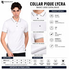 Men's Premium Imported HD Pique Lycra Polo T-Shirt | Solid White | Soft Stretch Half Sleeve Collared Casual T-Shirt | GSM 220