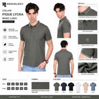 T-Shirt | Imported HD Pique Lycra Fabric | 220 GSM | Solid Casual Collar T-Shirt | Regular Fit | Half Sleeves
