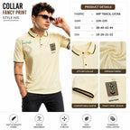 Men's Fancy Print Polo T-Shirt | Imported Tencel Lycra Fabric | Half Sleeve Collar T-Shirt | Soft Stretch Casual Wear