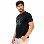 MENOLOGY Men's Holistic Printed Round Neck Half Sleeve T-Shirt | Imported Canvas Fabric | Regular Fit | Casual Graphic Tee