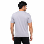 MENOLOGY Men's Holistic Printed Round Neck Half Sleeve T-Shirt | Imported Canvas Fabric | Regular Fit | Light Grey