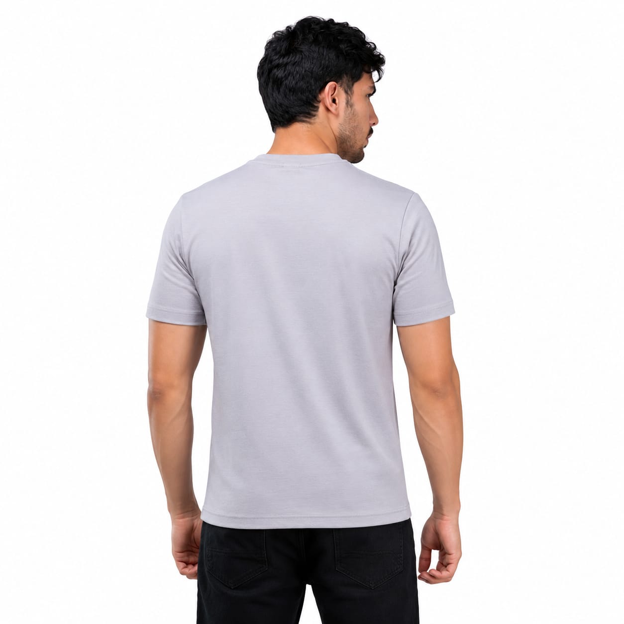 MENOLOGY Men's Holistic Printed Round Neck Half Sleeve T-Shirt | Imported Canvas Fabric | Regular Fit | Light Grey