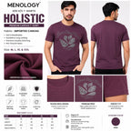MENOLOGY Men's Round Neck Half Sleeve Graphic Printed T-Shirt | Holistic Collection | Imported Canvas Fabric | Regular Fit | Wine