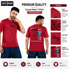 Men's Oversized Drop Shoulder Cotton Looper T-Shirt | Front & Back Canvas Print | Half Sleeve Round Neck | Casual Graphic Tee