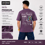 GRIEZMAN Men's Oversized Drop Shoulder T-Shirt | Cotton Looper | Graphic Back Print | Relax Front Print | Round Neck Half Sleeve | Casual Streetwear
