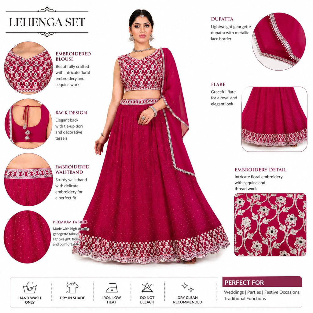 Women's Designer Embroidered Lehenga Choli with Dupatta – Party &amp; Wedding Wear