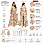 Premium Women's Floral Printed Co-Ord Set with Jacket &amp; Palazzo Pants