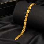 Premium Gold-Plated Men's Bracelet – Geometric Link Design