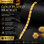 Premium Gold-Plated Men's Bracelet – Geometric Link Design