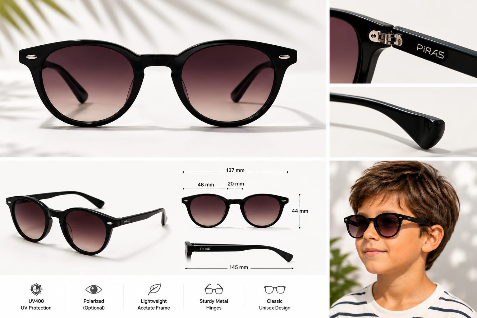 Keep your child looking stylish while protecting their eyes with the ANS BILLION Kids Sunglasses.
