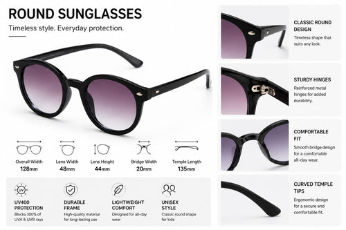 ANS BILLION Kids Round Sunglasses. - ANS Billons