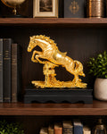 Beautifully crafted Golden Jumping Horse Showpiece - ANS Billons