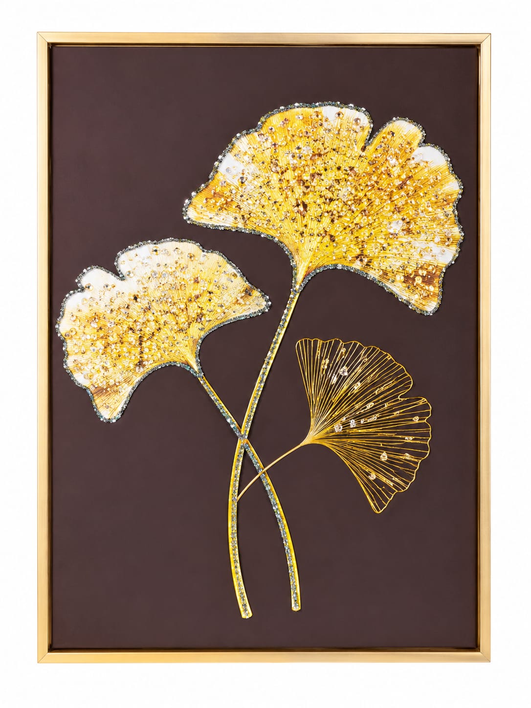 Golden Gingko Leaves Framed Canvas Painting For Home D̩cor - ANS Billons