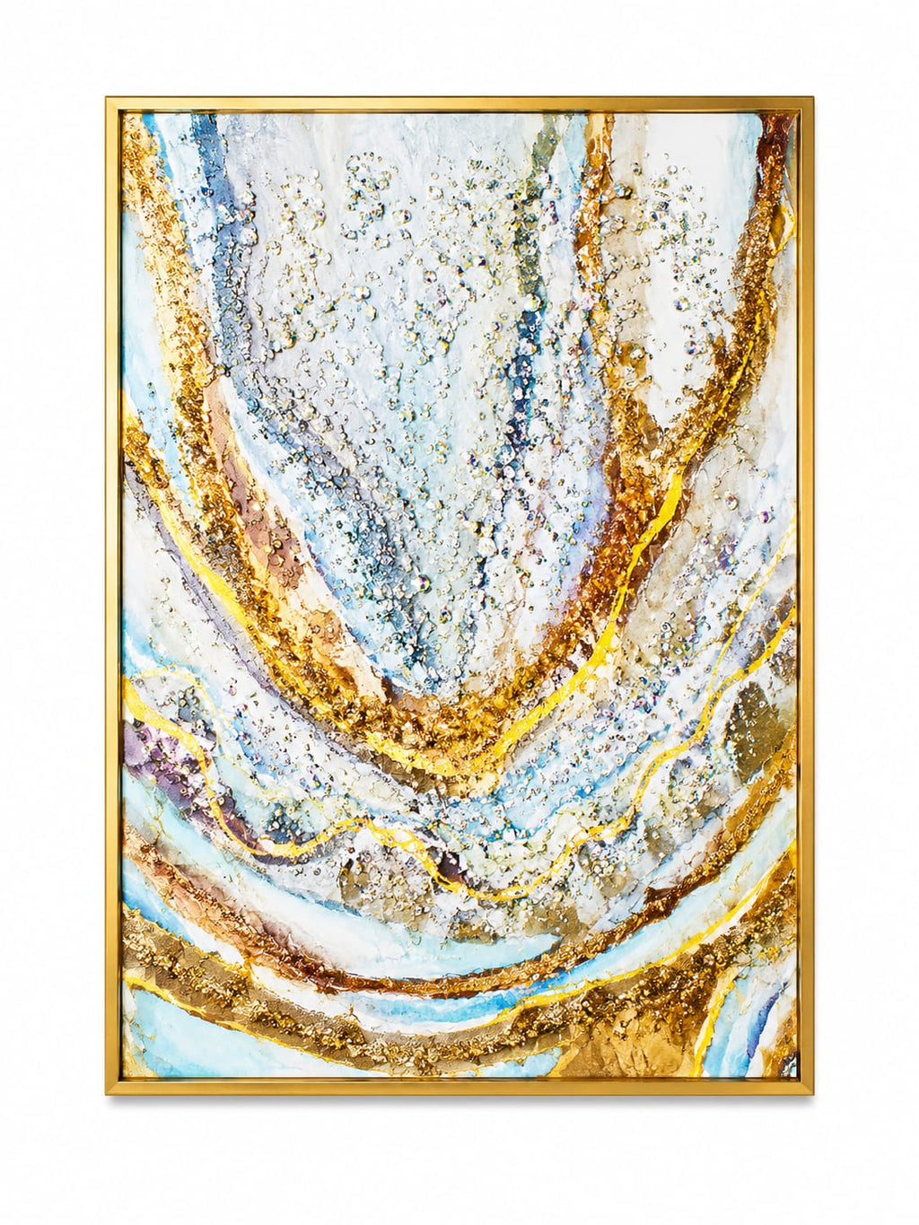 Large Blue Gold Resin Geode Wall Art – Blue, Grey ... - ANS Billons