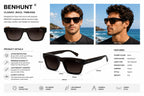 Upgrade your style with BENHUNT Square Polarized Sunglasses - ANS Billons