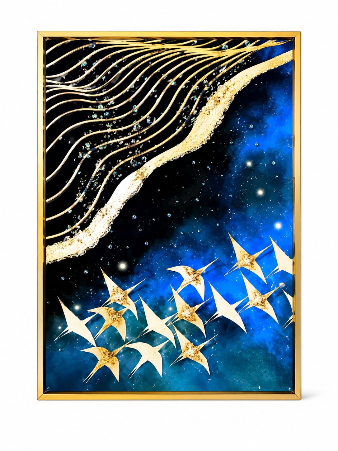 Yooyu Luxury Wall Art Moon Golden Birds Mountain Canvas ... - ANS Billons